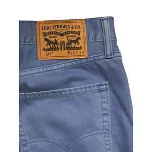 LEVI 514 MEN JEANS‎ W38 L31 CORNFLOWER BLUE BRUSHED COTTON